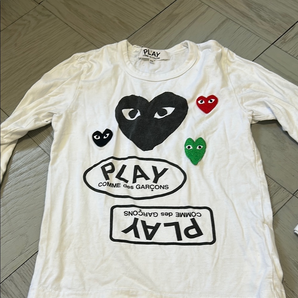 Comme des Garcons Kids White Long Sleeve Shirt